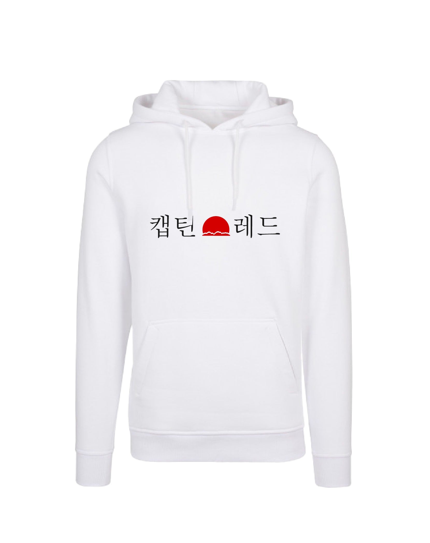 hoodie blanc capitaine rouge poche sudvision